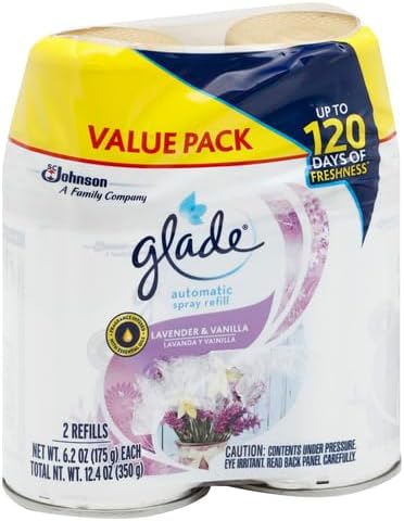 Glade Automatic Spray Air Freshener Refill, Scented Air Freshener for Home and Bathroom, Clean Linen, 6.2 Oz, 2 Count