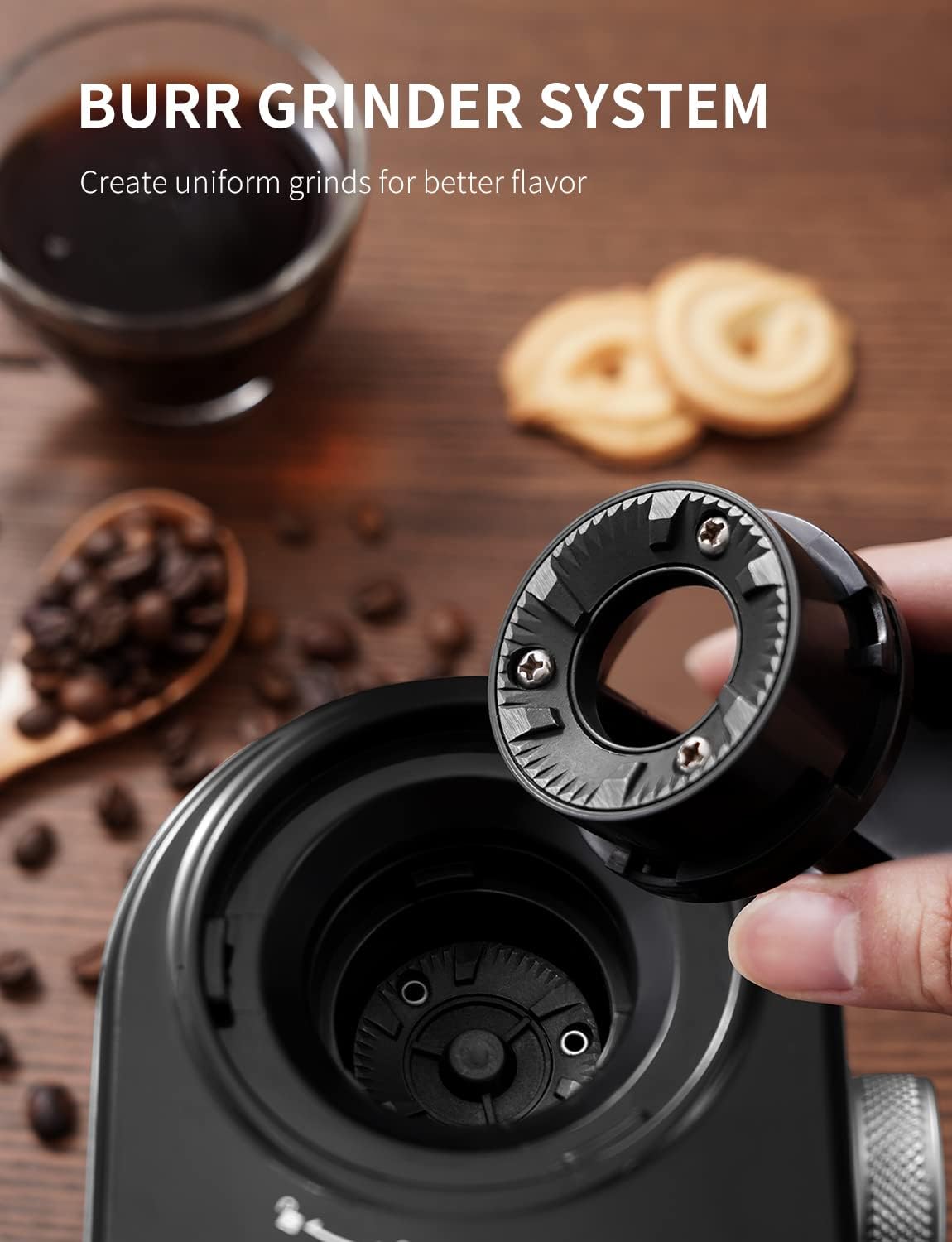 SHARDOR Electric Burr Coffee Grinder 2.0, Adjustable Burr Mill with 16 Precise Grind Setting for 2-14 Cup, Black