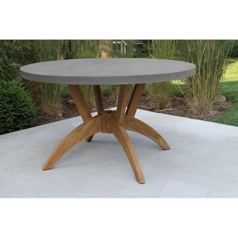 Carter Round 6 - Person 52'' Long Teak Dining Set with Cushions