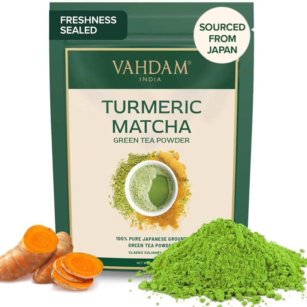 VAHDAM, Organic Turmeric Ginger Herbal Tea Bags (100 Pyramid Tea Bags) Caffeine Free, Non GMO, Gluten Free | 100% Pure Herbal Blend - Savory & Spicy | Plant-Based Tea Bags | Resealable Ziplock Pouch