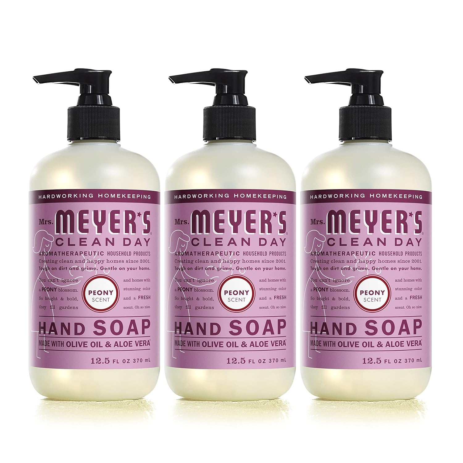 MRS. MEYER'S CLEAN DAY Hand Soap, Made with Essential Oils, Biodegradable Formula, Honeysuckle, 12.5 fl. oz - Pack of 3