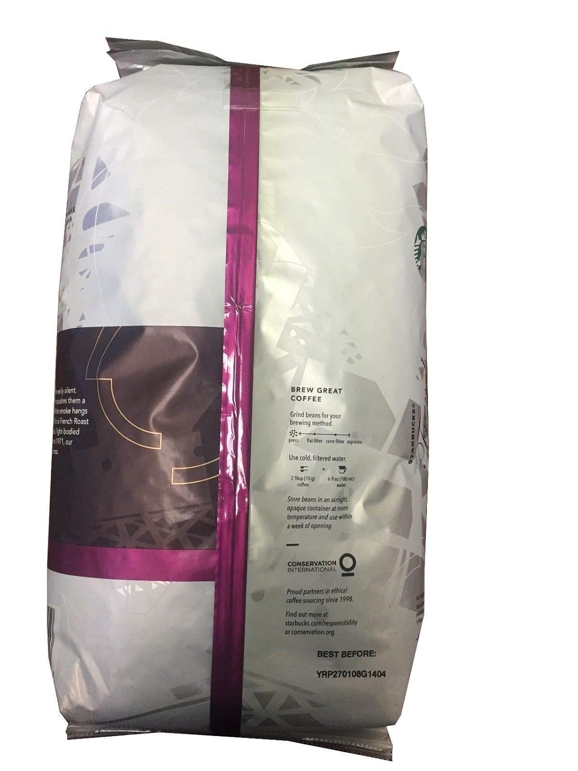 Starbucks Whole Bean Coffee, Dark Roast Coffee, Espresso Roast, 100% Arabica, 1 bag (40 oz)