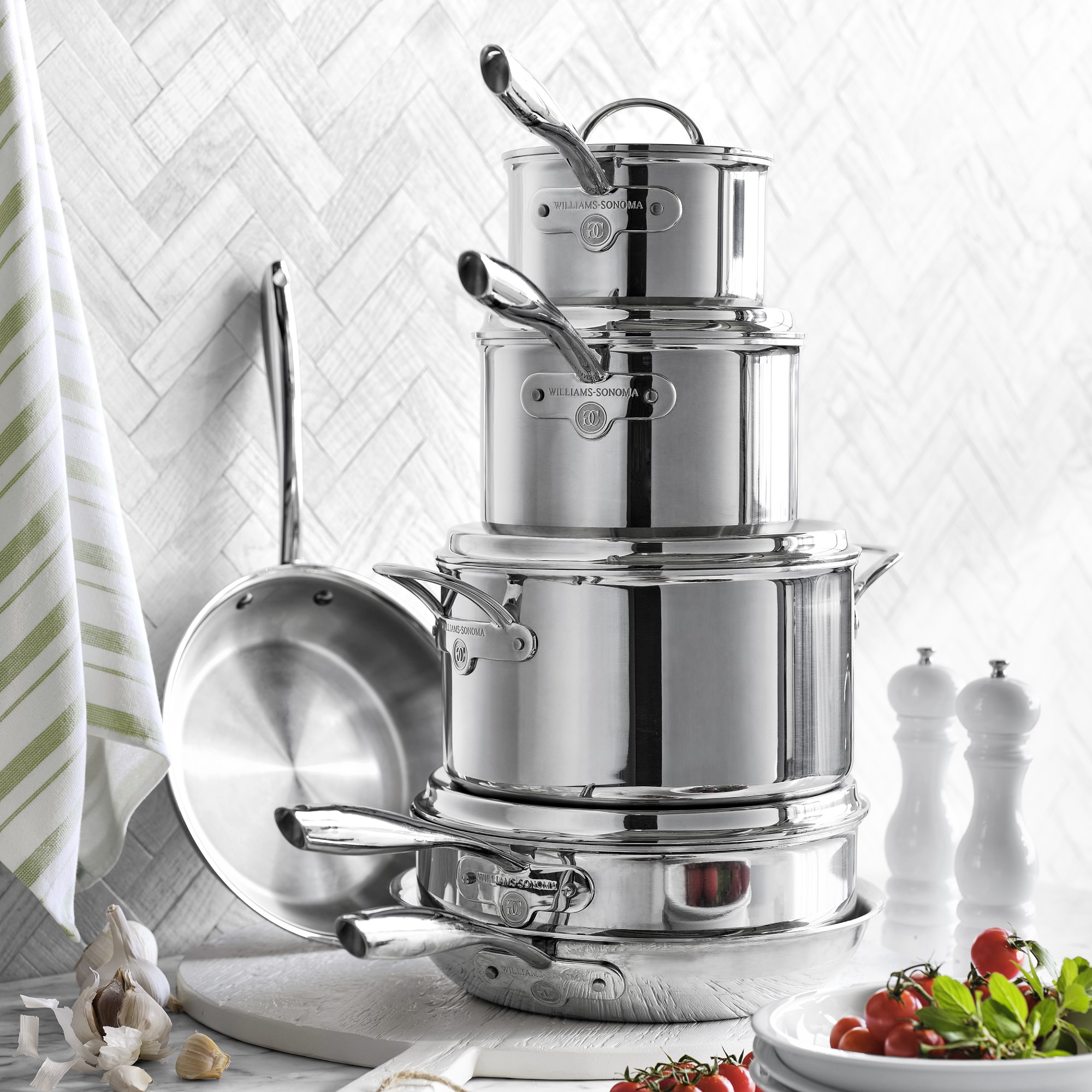 Williams Sonoma Signature Thermo-Clad™ Stainless-Steel 10-Piece Cookware Set