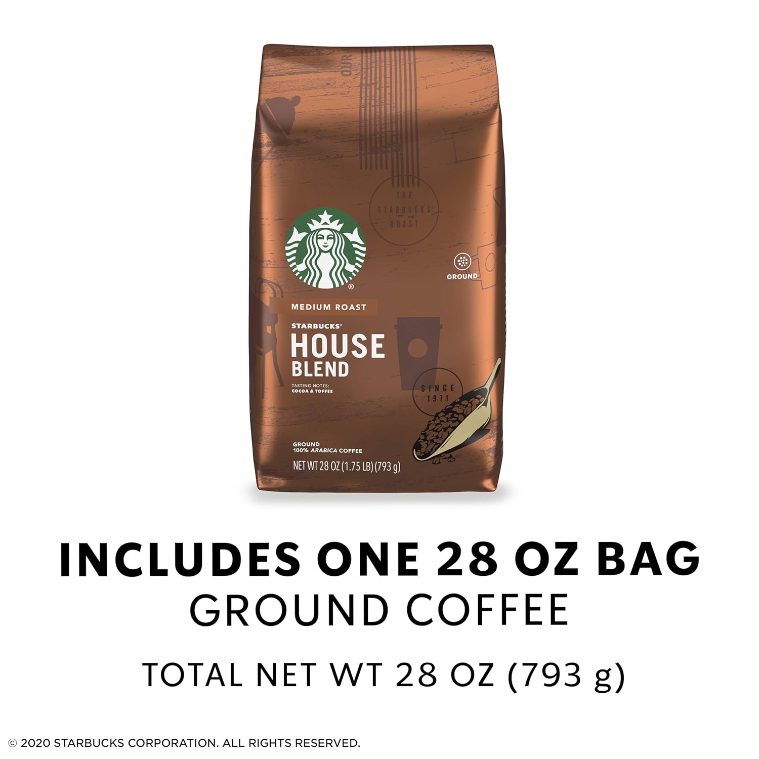 Starbucks Ground Coffee, Medium Roast Coffee, Pike Place Roast, 100% Arabica, 1 Bag (28 Oz)