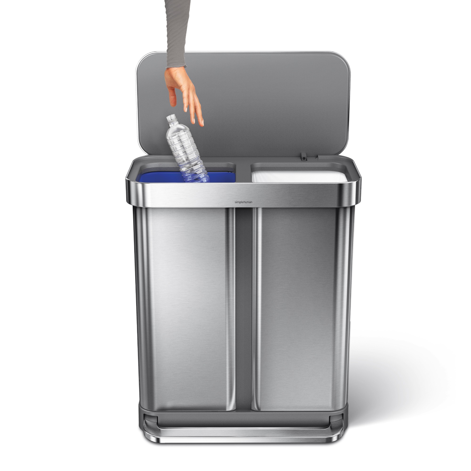 simplehuman™ Dual Compartment Step Can with Liner Pocket, 58L