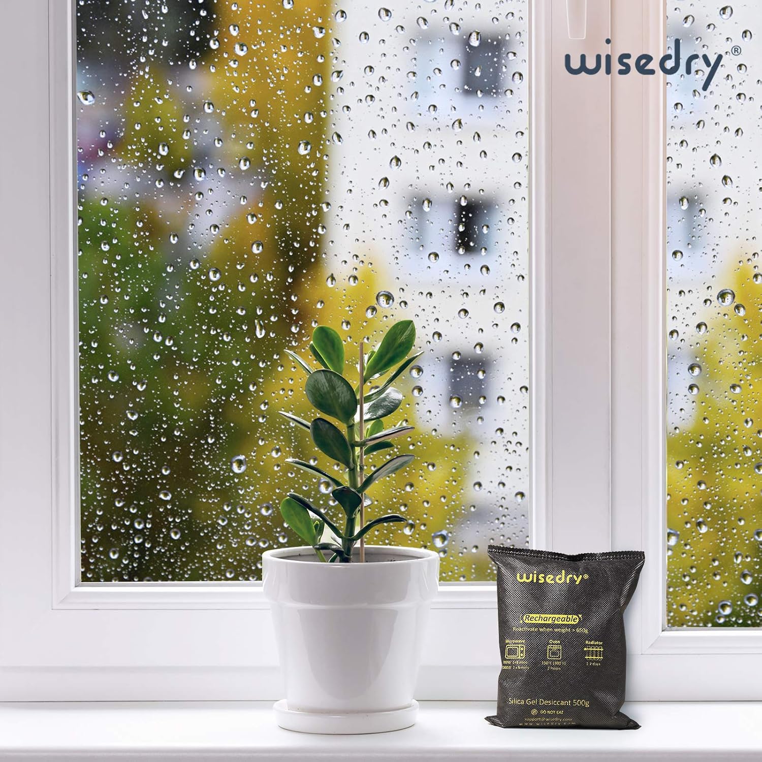 wisedry 2 x 500 Gram [2.2 lbs] Rechargeable Silica Gel Car Dehumidifier, Microwave Fast Reactivated Desiccant Packets Large for Gun Safe Closet Basement Garage Storage Moisture Absorbers Bag Reusable