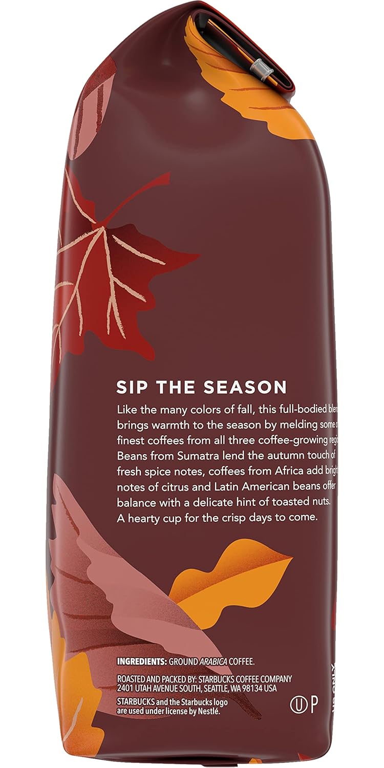 Starbucks Ground Coffee, Medium Roast Coffee, Pike Place Roast, 100% Arabica, 1 Bag (28 Oz)