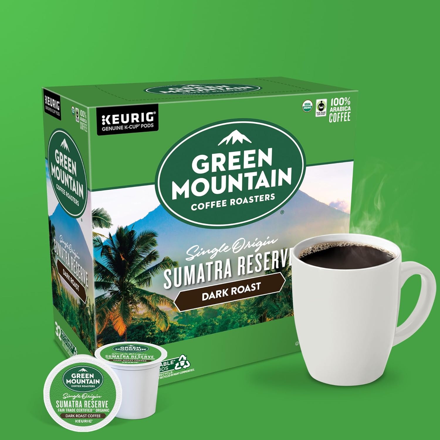 Green Mountain Coffee Roasters Dark Magic Keurig Single-Serve K-Cup Pods, Dark Roast Coffee, 72 Count (6 Packs of 12)