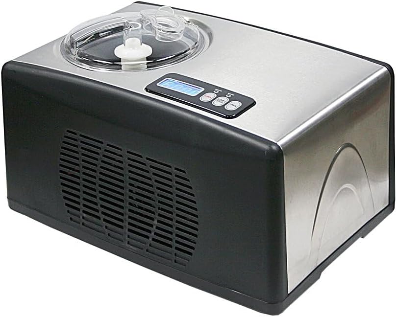 Whynter Ice Cream Maker Machine Automatic 2.1 Qt with Built-in Compressor, LCD Digital Display & Timer, No Pre-Freezing, ICM-200LS, Stainless Steel