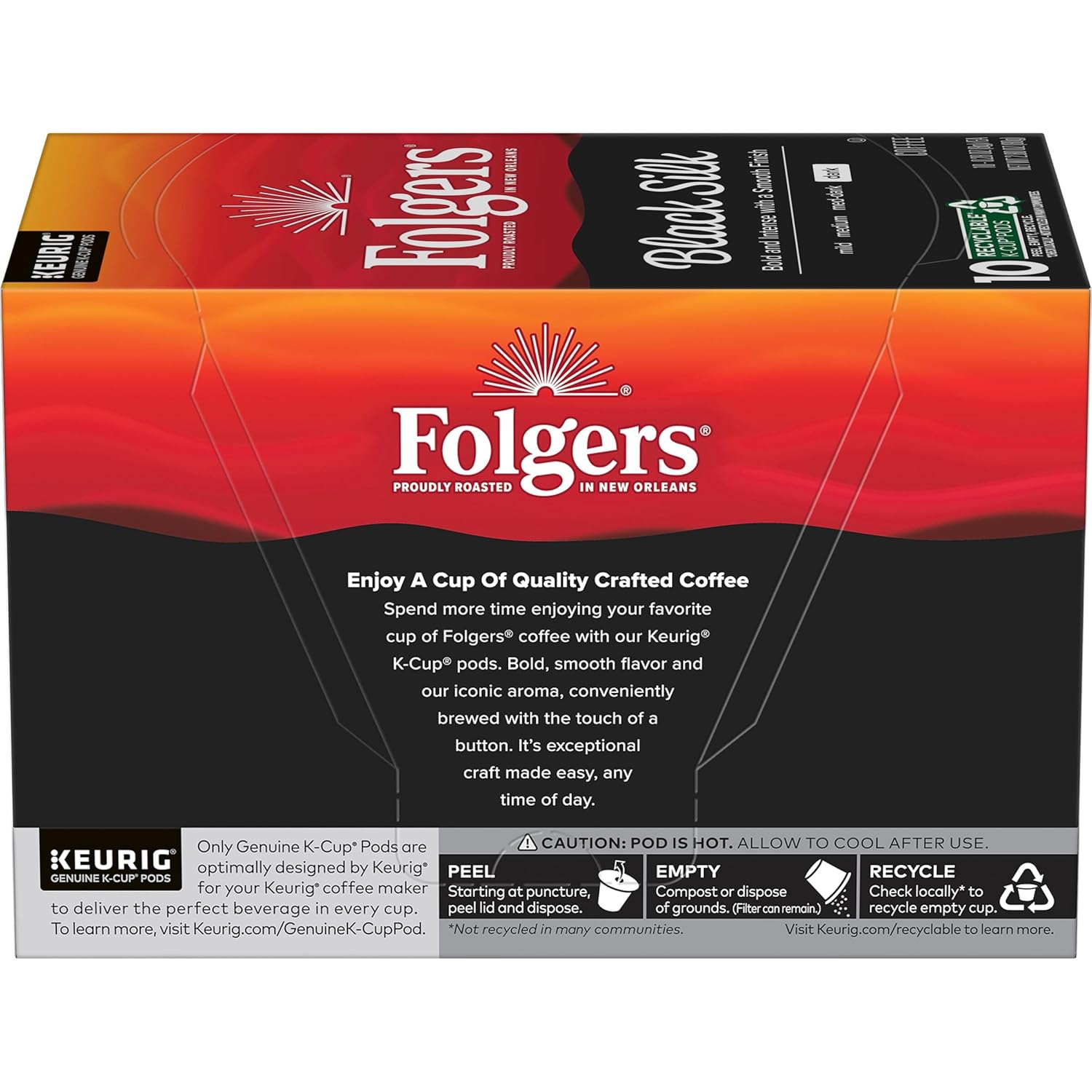 Folgers Classic Roast Medium Roast Coffee, 72 Keurig K-Cup Pods