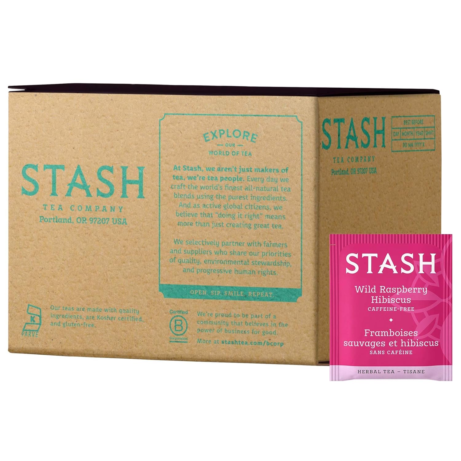 Stash Tea Double Bergamot Earl Grey Black Tea, Box of 100 Tea Bags