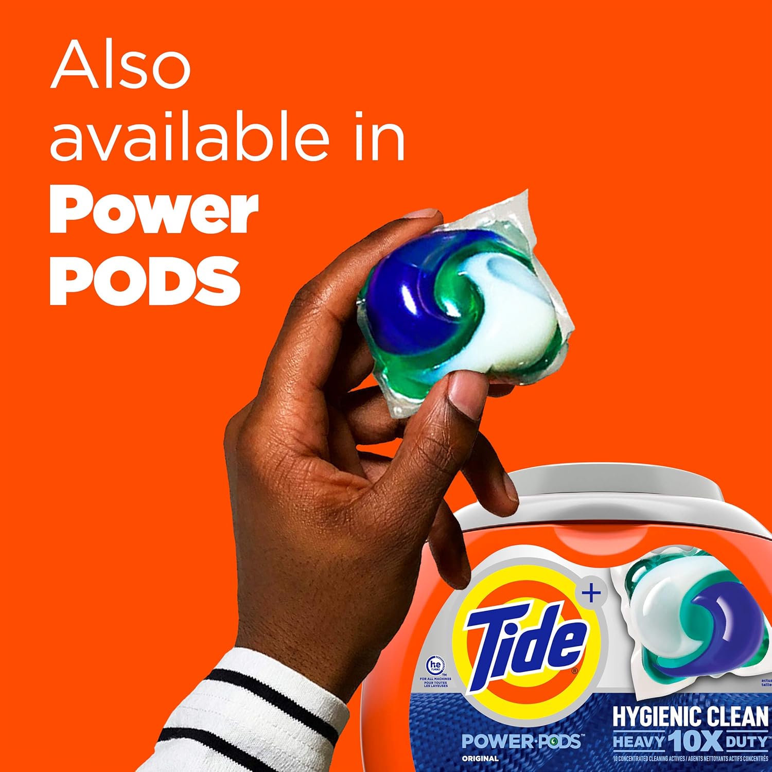 Tide Hygienic Clean Heavy 10x Duty Power PODS Laundry Detergent Pacs For Visible and Invisible Dirt, Spring Meadow Scent, 45 Count