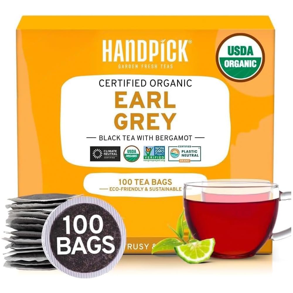 HANDPICK, Peppermint Tea, Eco-Conscious Tea Bags - 100 Count | Caffeine Free, Non-GMO | Minty, Fresh & Cool flavor | Direct From Source
