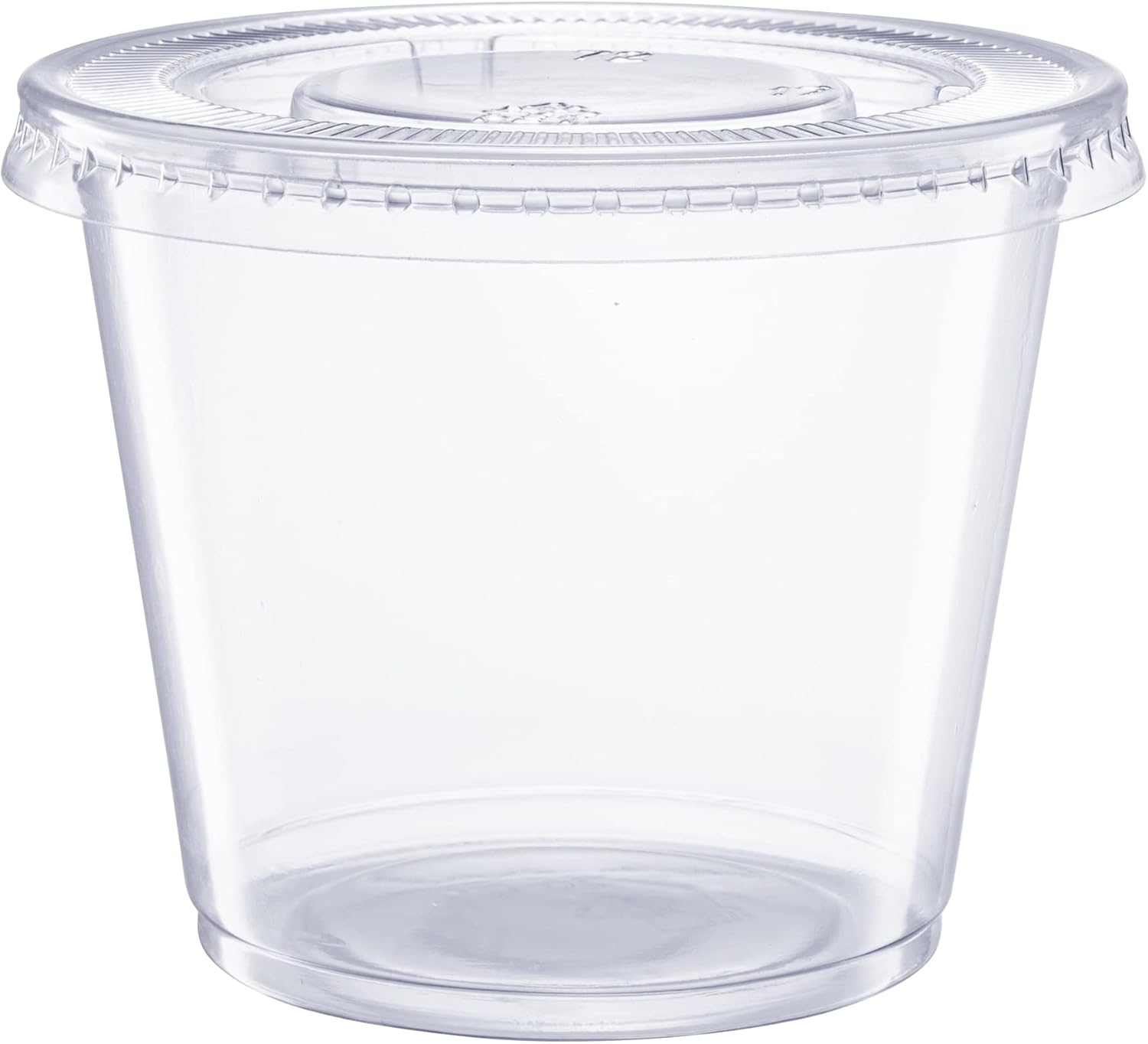 Comfy Package [2 oz. - 100 Count Clear Disposable Plastic Portion Cups with Lids - Soufflé Cups, Jello Shot Cups With Lids, Clear Plastic Containers Perfect for salad Dressing and More