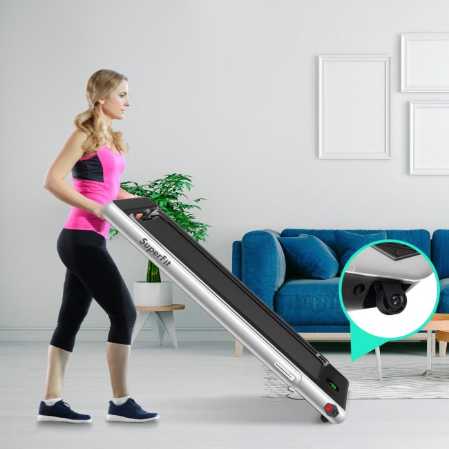 2 in 1 Folding Treadmill with Bluetooth Speaker Remote Control