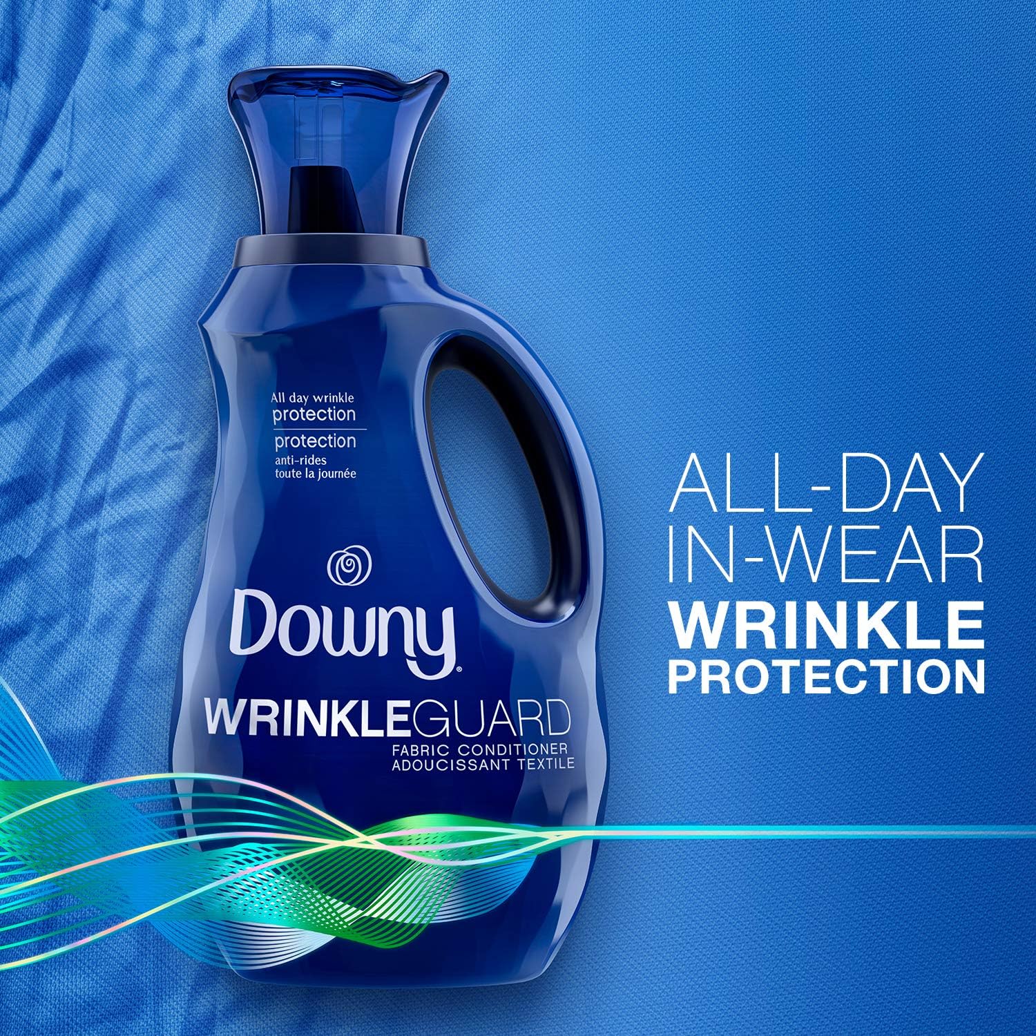 Downy WrinkleGuard Liquid Fabric Softener and Conditioner, Fresh, 48 fl oz 48 Loads, Pack of 2