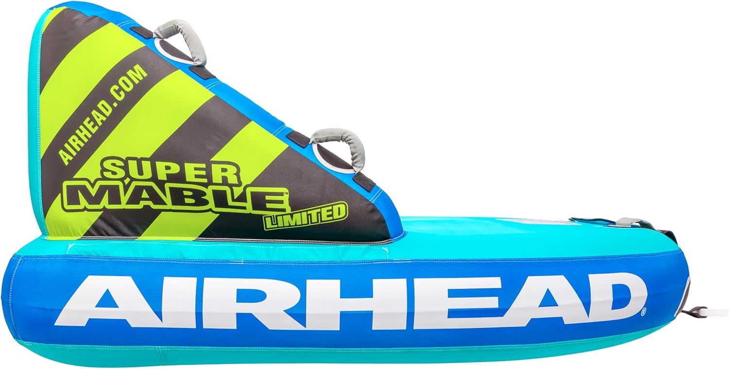 Airhead Mable Inflatable Towable Tube, 1-4 Rider Models, Dual Tow Points, Full Nylon Cover, EVA Foam Pads, Patented Speed Valve, Boat Tubes and Towables