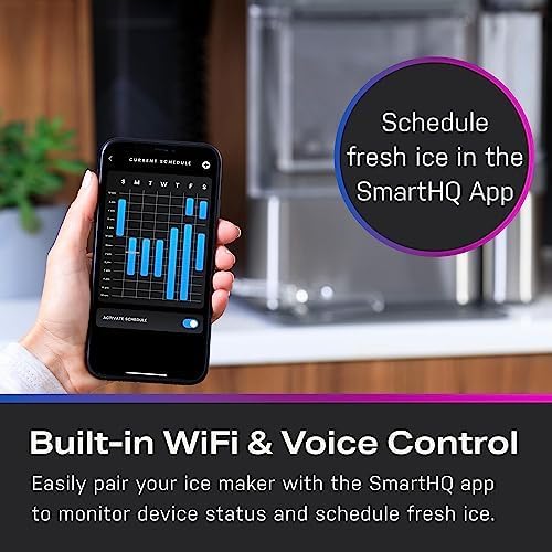 GE Profile Opal 2.0 XL with 1 Gallon Tank, Chewable Crunchable Countertop Nugget Ice Maker, Scoop included, 38 lbs in 24 hours, Pellet Ice Machine with WiFi & Smart Connected, Stainless Steel（Free cleaning kit + filter）