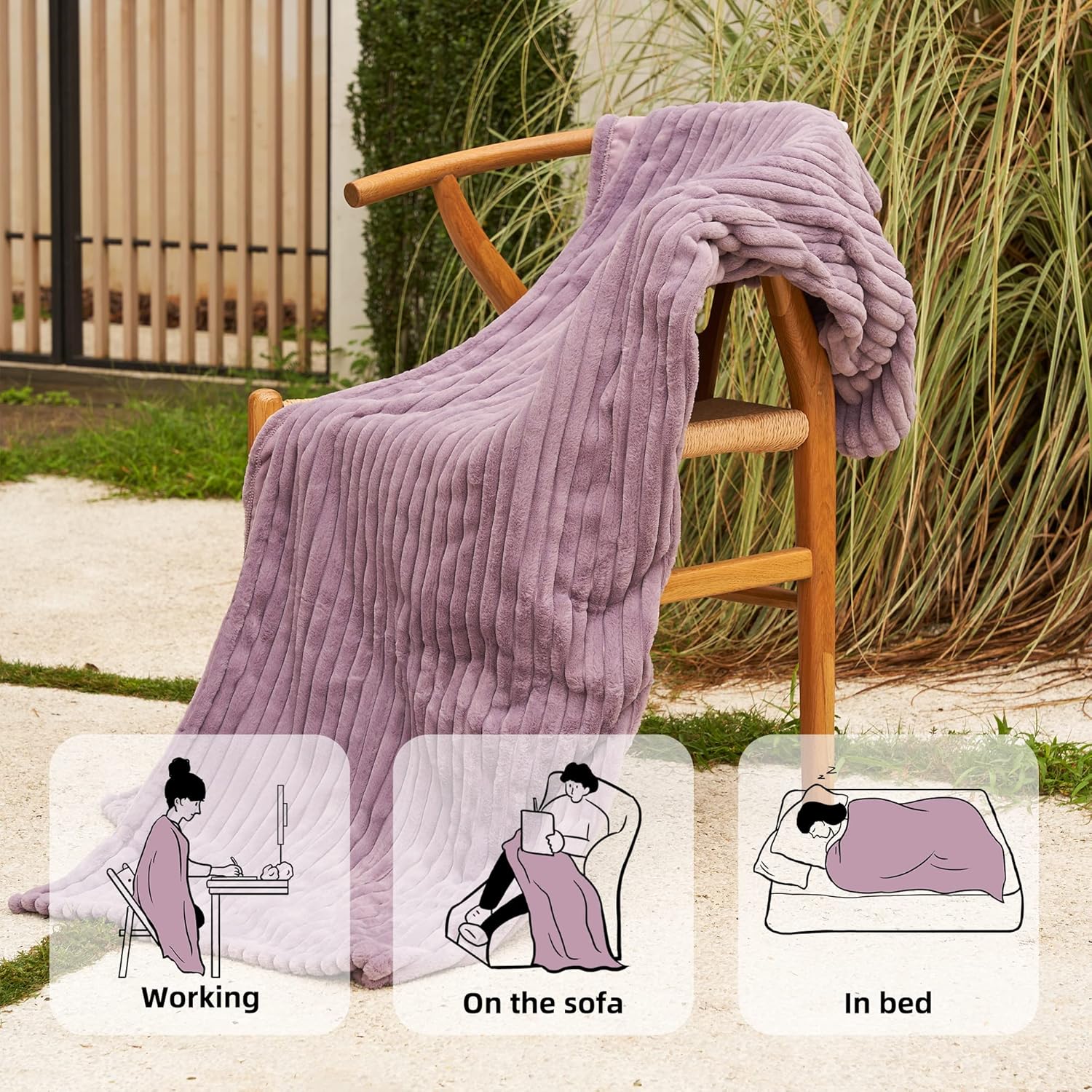 GOTCOZY Heated Blanket Electric Throw 50''X60''- Soft Silky Plush Electric Blanket with 4 Heating Level & 3 Hour Auto Off Heating Blanket, ETL Certified Machine Washable (Rose Dust)