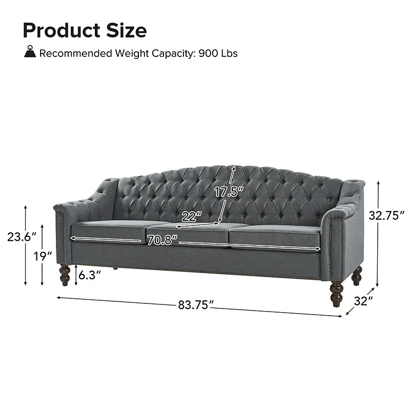 Andrea Classic Traditional-Style Sofa for Living Space