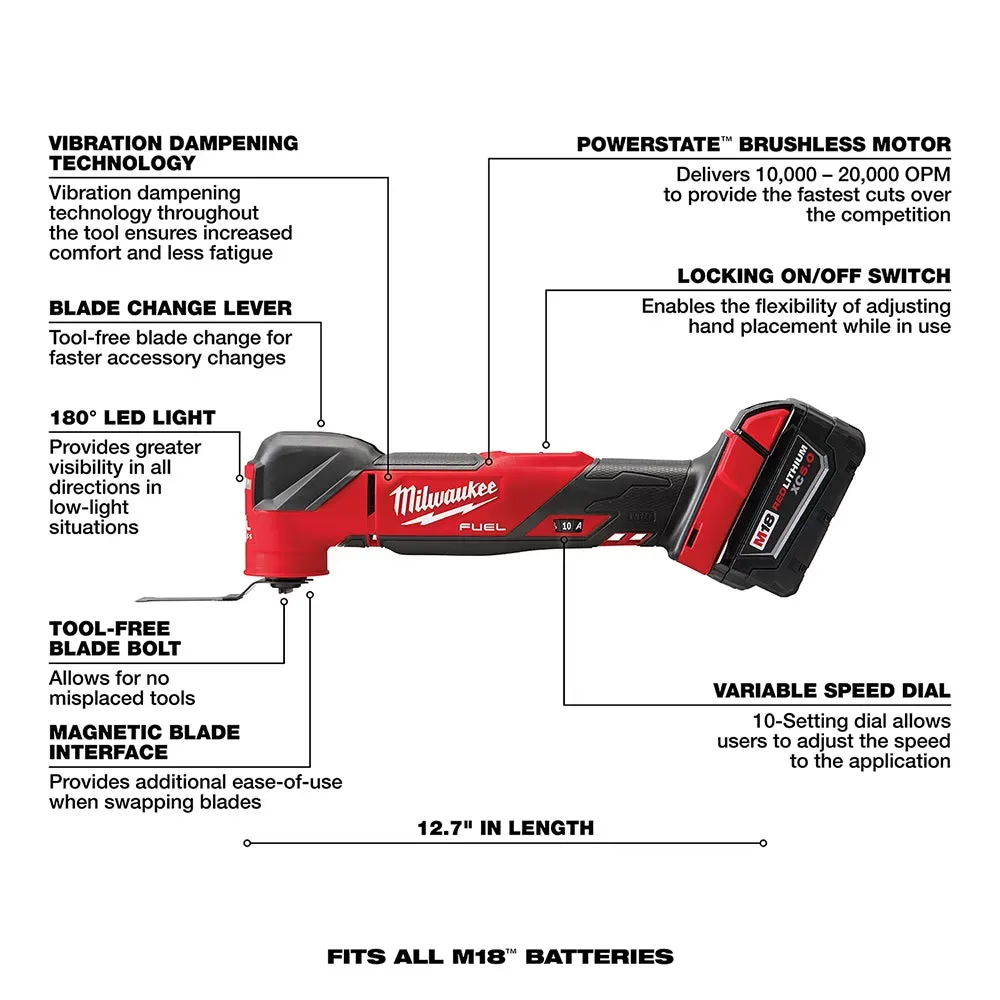 Milwaukee Pre-Sale Pre-Sale 2953-22MT M18 FUEL 18V Impact Driver / Multi Tool Combo Kit