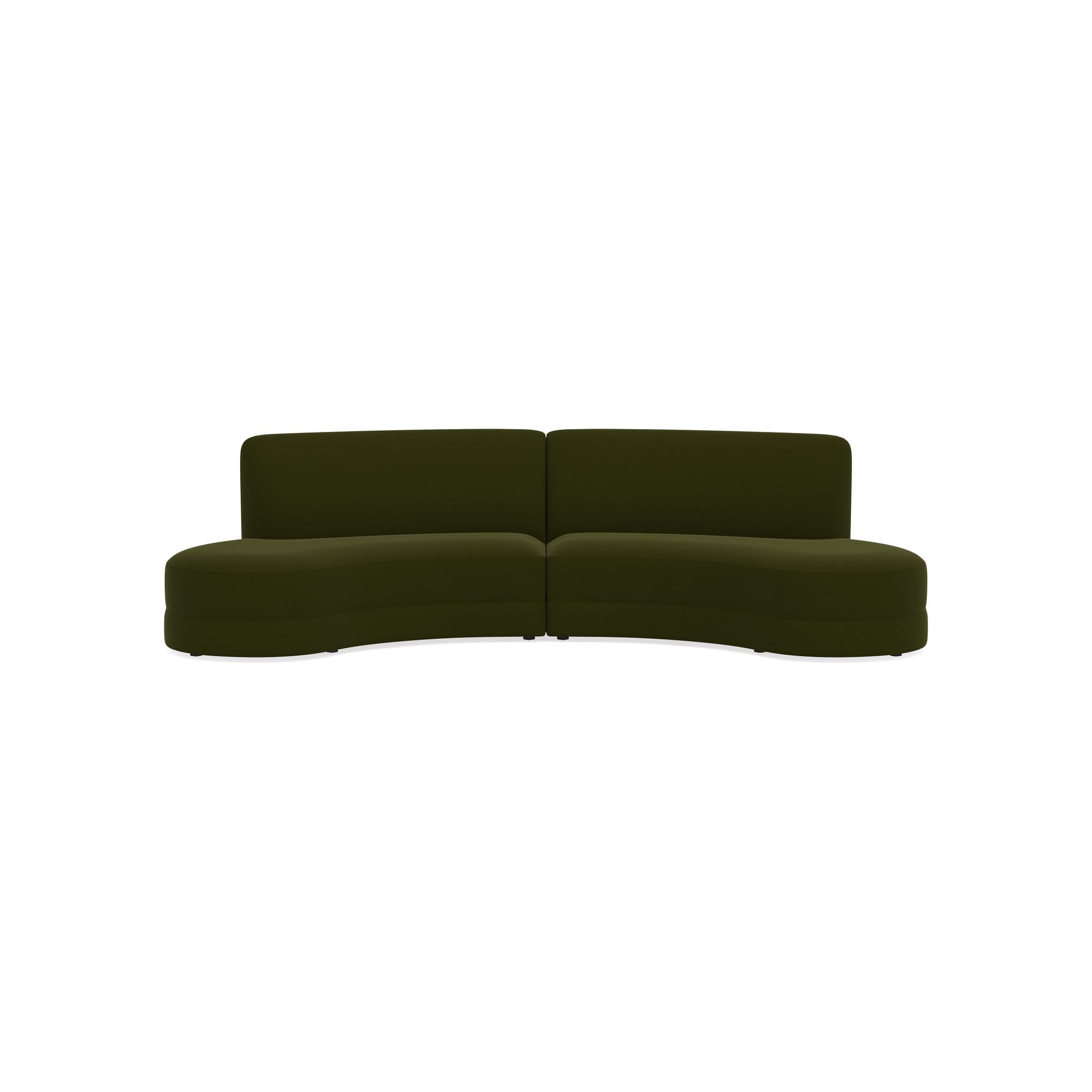 Capri 2-Piece Bumper Armless Sectional (132