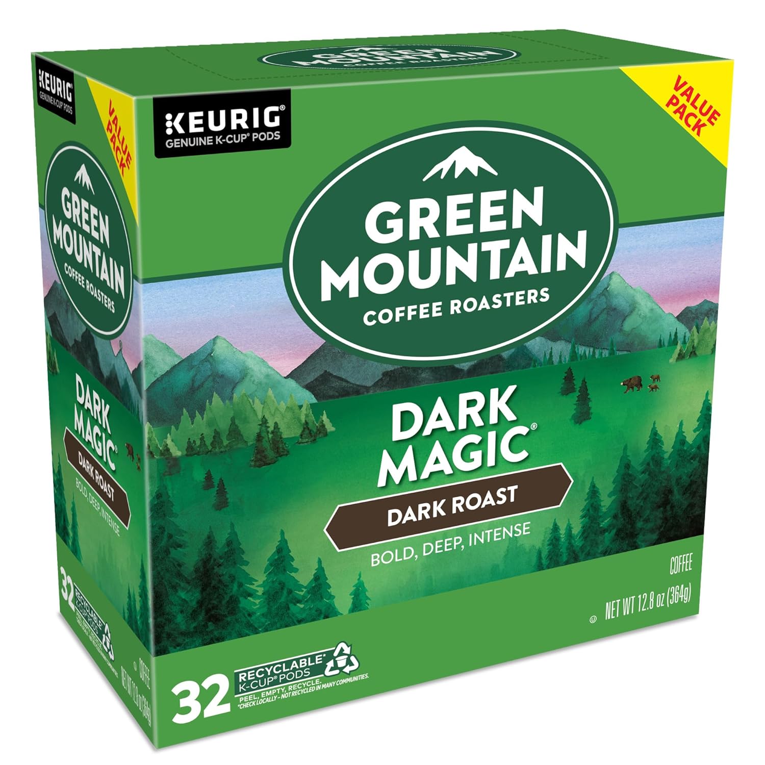 Green Mountain Coffee Roasters Dark Magic Keurig Single-Serve K-Cup Pods, Dark Roast Coffee, 72 Count (6 Packs of 12)