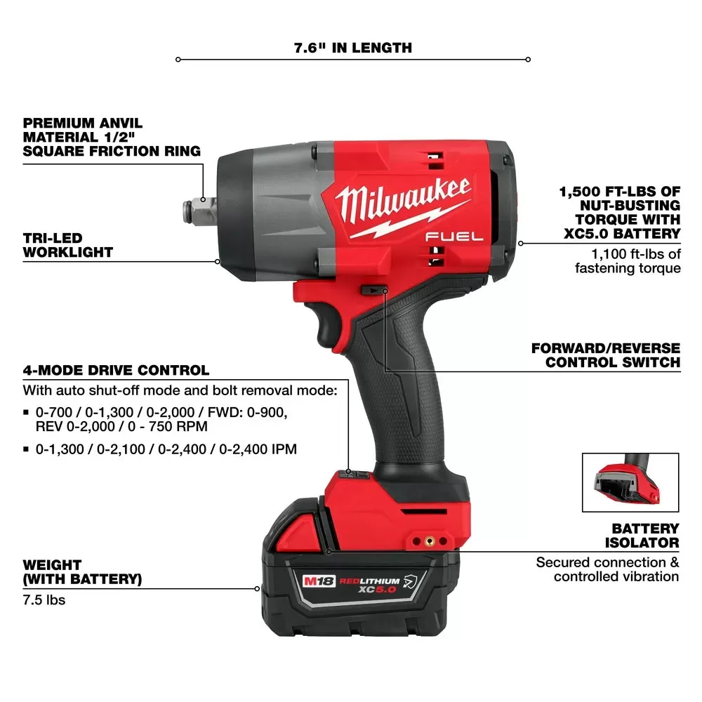 Milwaukee Impact Wrench M18 FUEL 18V 1/2