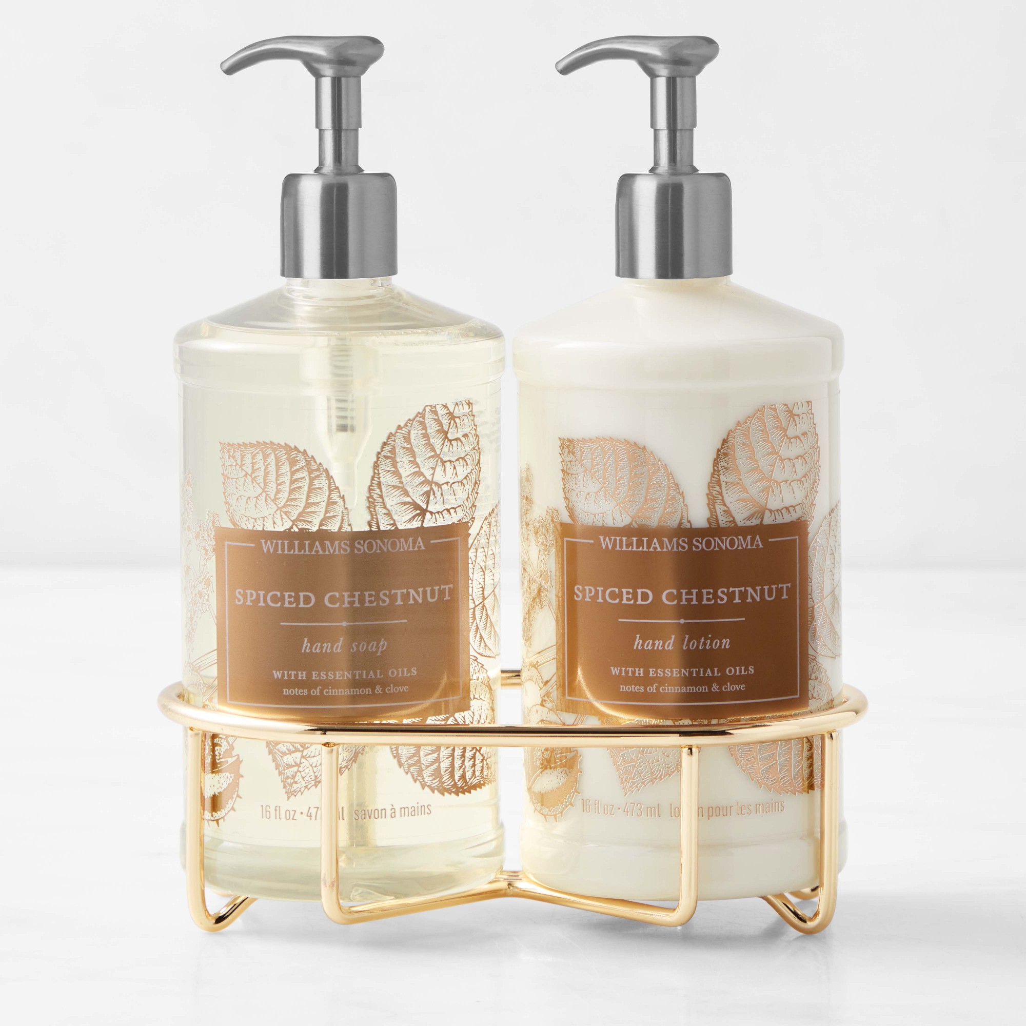 Williams Sonoma Spiced Chestnut Hand Soap & Hand Lotion 3-Piece Set