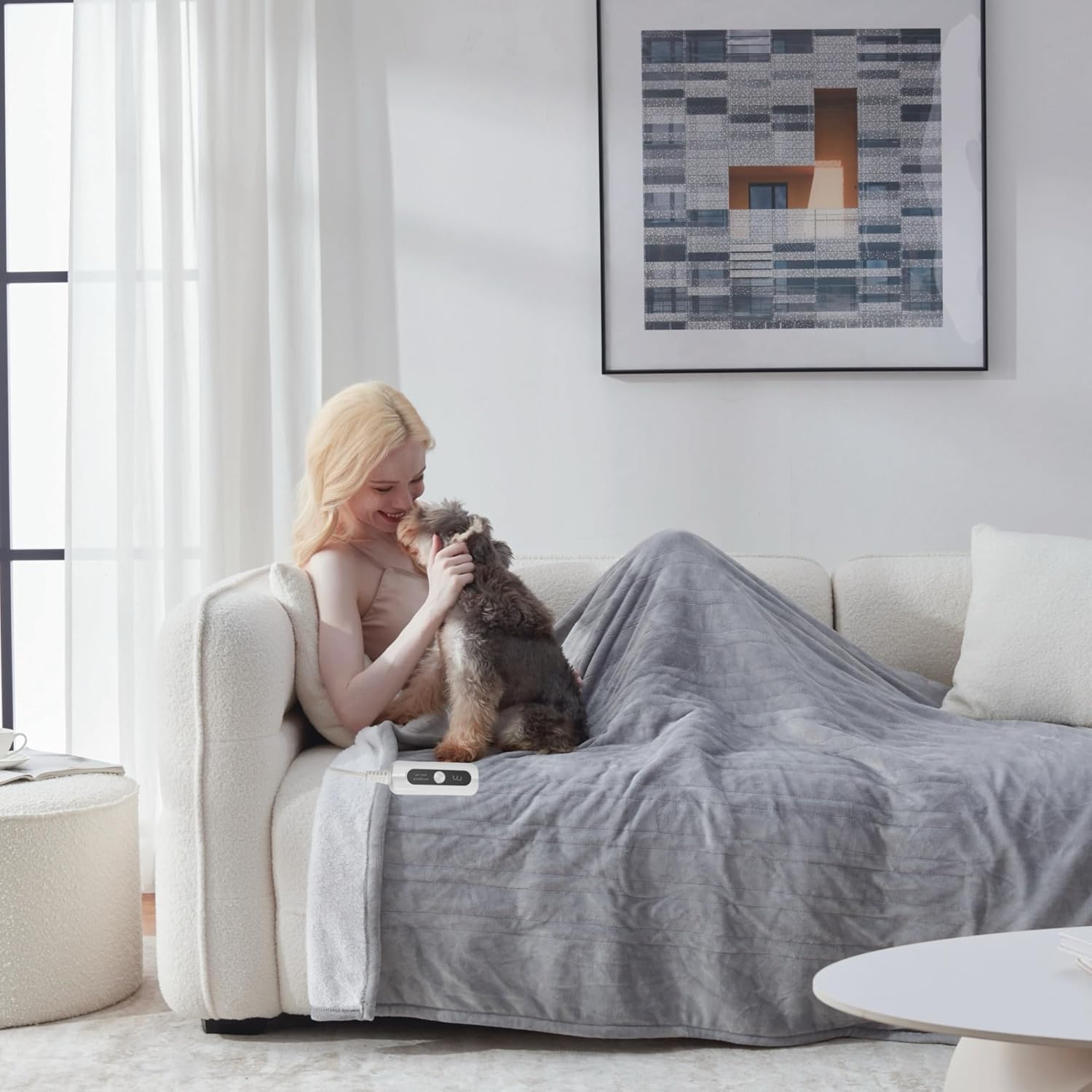 Heated Blanket Throw Size, Soft and Cozy Electric Heating Blanket for Bed, Automatic Safety System 6 Heating Levels & 4 Hours Auto-Off, 50