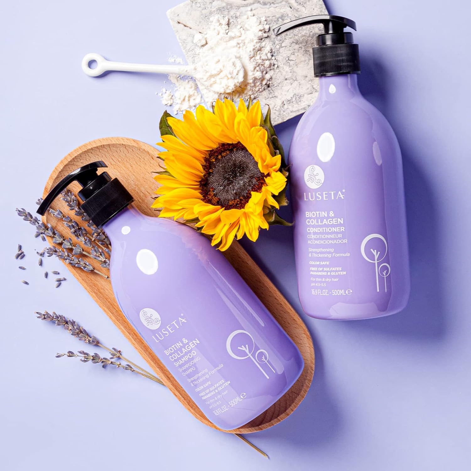 Luseta Biotin Shampoo and Conditioner for HairGrowth - Thickening Shampoo for Thinning Hair andHair Loss - Infused with Argan Oil to Repair DamagedDry Hair - Sulfate Free Paraben Free-2 x 16.9 fl oz