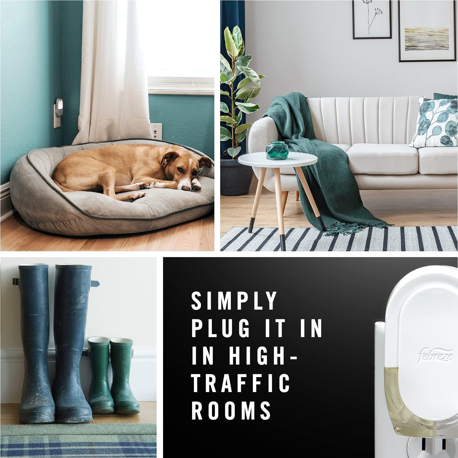 Febreze Unstopables Odor-Fighting Plug Air Freshener, Fresh, (3) .87 fl. oz. Oil Refills