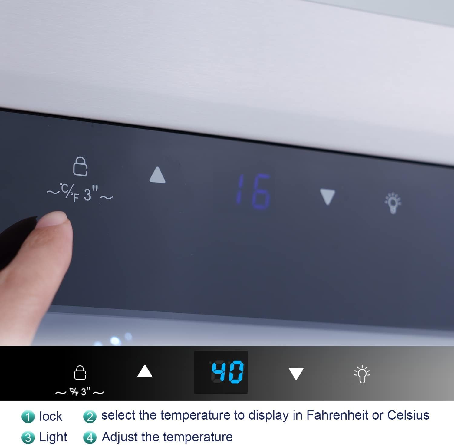 Kalamera 24 inch Wine Cooler, 46 Bottle - Dual Zone Built-in or Freestanding Fridge with Stainless Steel Reversible Glass Door, for Home, Kitchen, or Office.