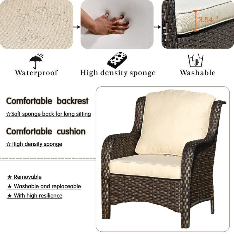 Melanson Wicker/Rattan 5 - Person Seating Group with Cushions