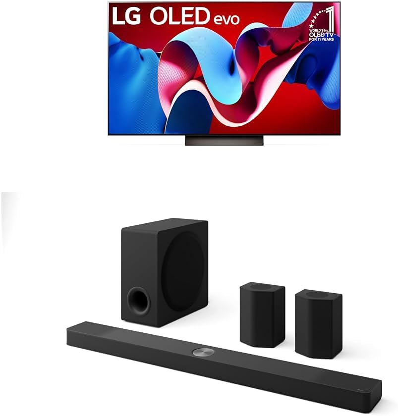 LG 83-Inch Class OLED evo C4 Series Smart TV 4K Processor Flat Screen with Magic Remote AI-Powered with Alexa Built-in (OLED83C4PUA, 2024)