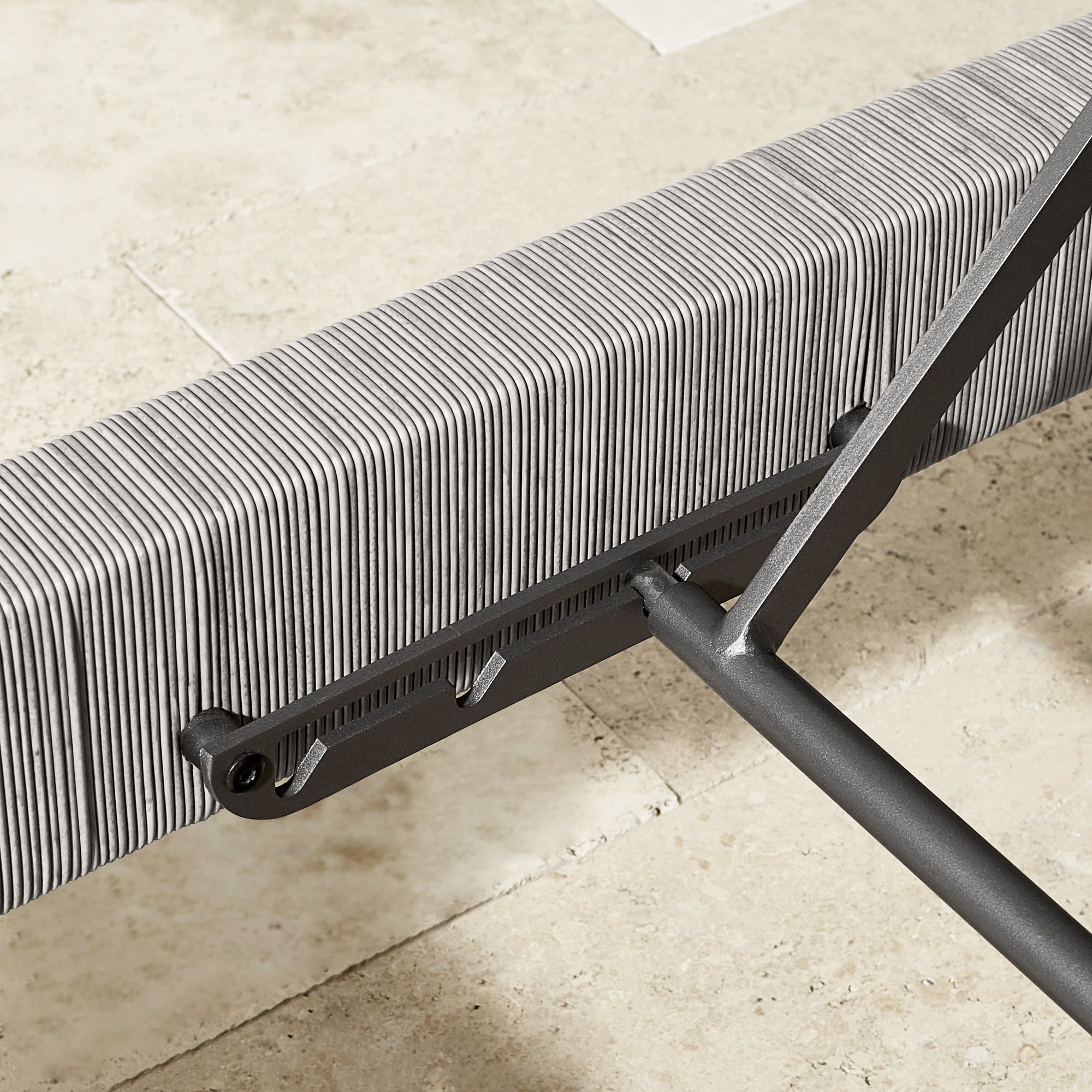 Larnaca Outdoor Slate Grey Metal x All-Weather Weave Chaise