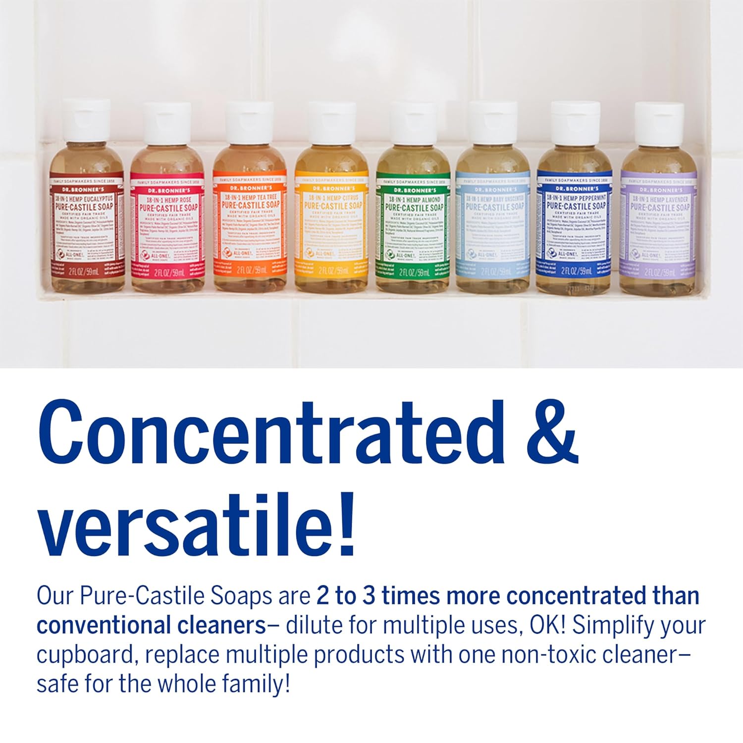 Dr. Bronner's - Pure-Castile Liquid Soap (Baby Unscented, 8 Ounce) - Made with Organic Oils, 18-in-1 Uses: Face, Hair, Laundry, Dishes, For Sensitive Skin, Babies, No Added Fragrance, Vegan, Non-GMO