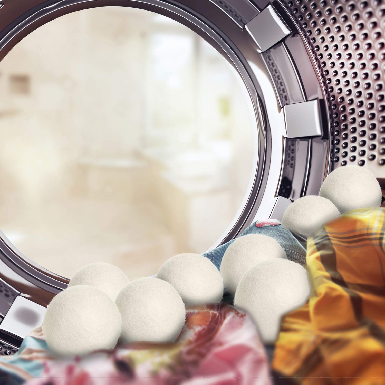 SnugPad Wool Dryer Balls XL Size 6 Pack, Natural Fabric Softener 100% Organic Premium New Zealand Wool, No Fillers, Anti Static, Lint Free, White 6 Count