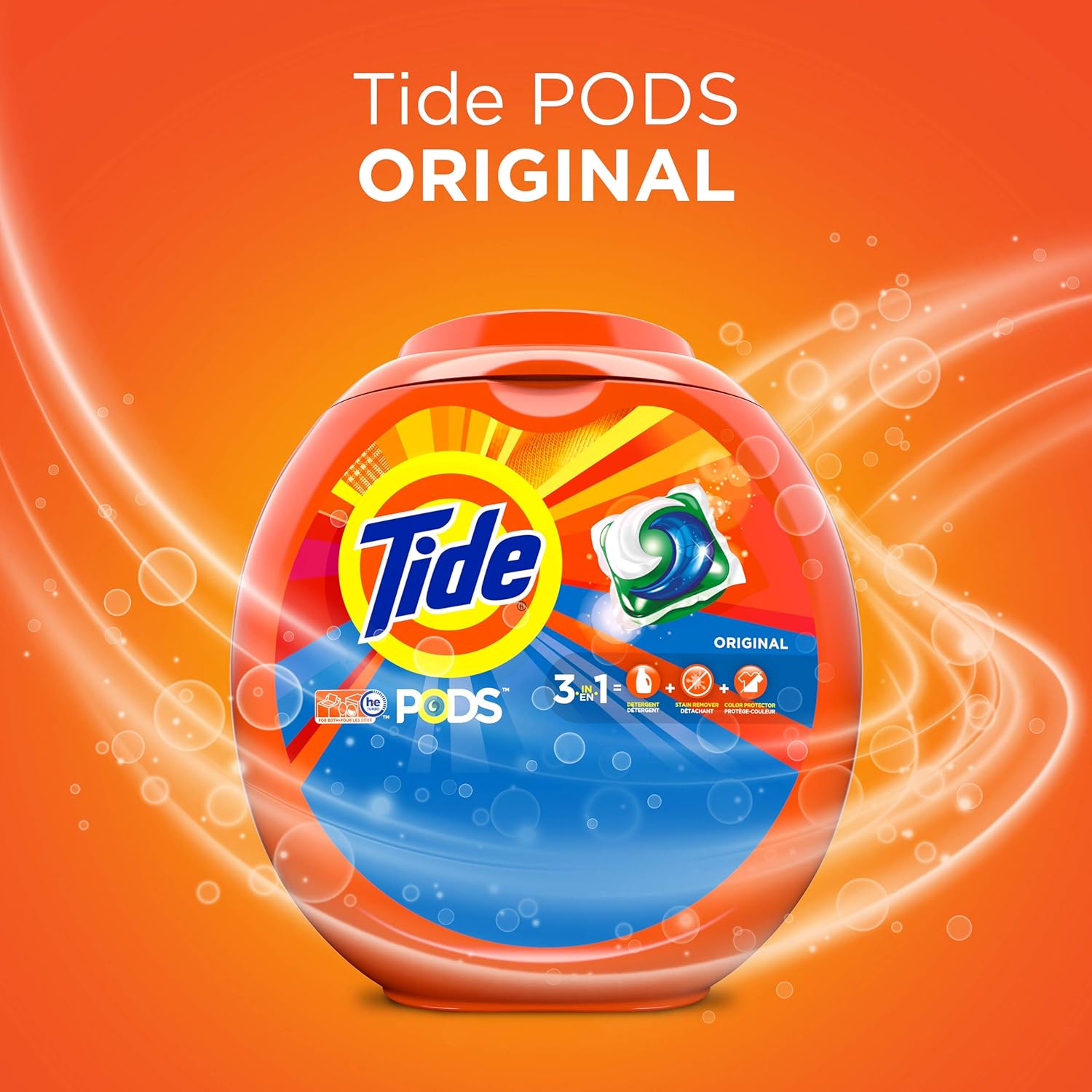 Tide PODS Laundry Detergent Pacs, Original Scent, 112 Count, Powerful 3-in-1 Clean in one Step, HE Compatible