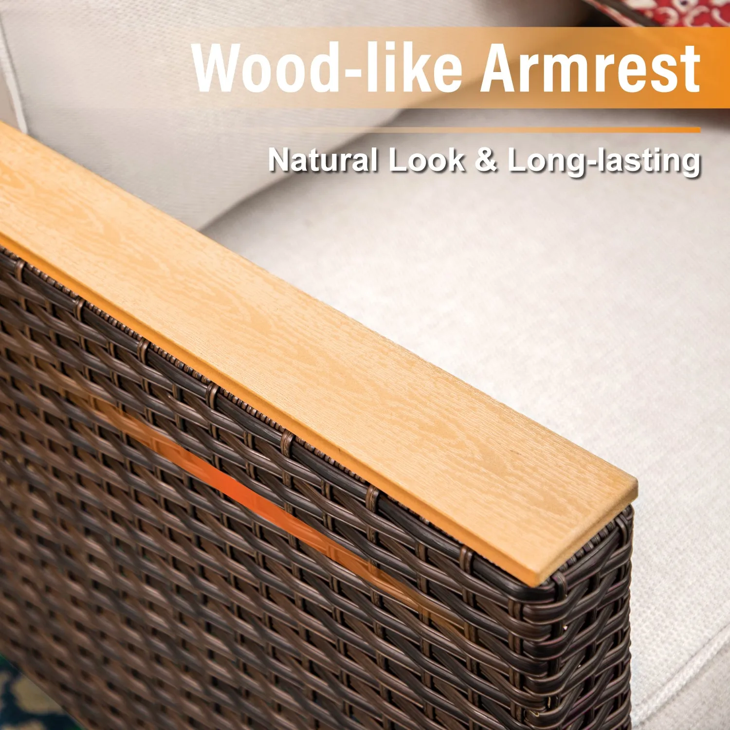 7-Seat All-Weather PE Wicker Patio Sectional Sofa Set