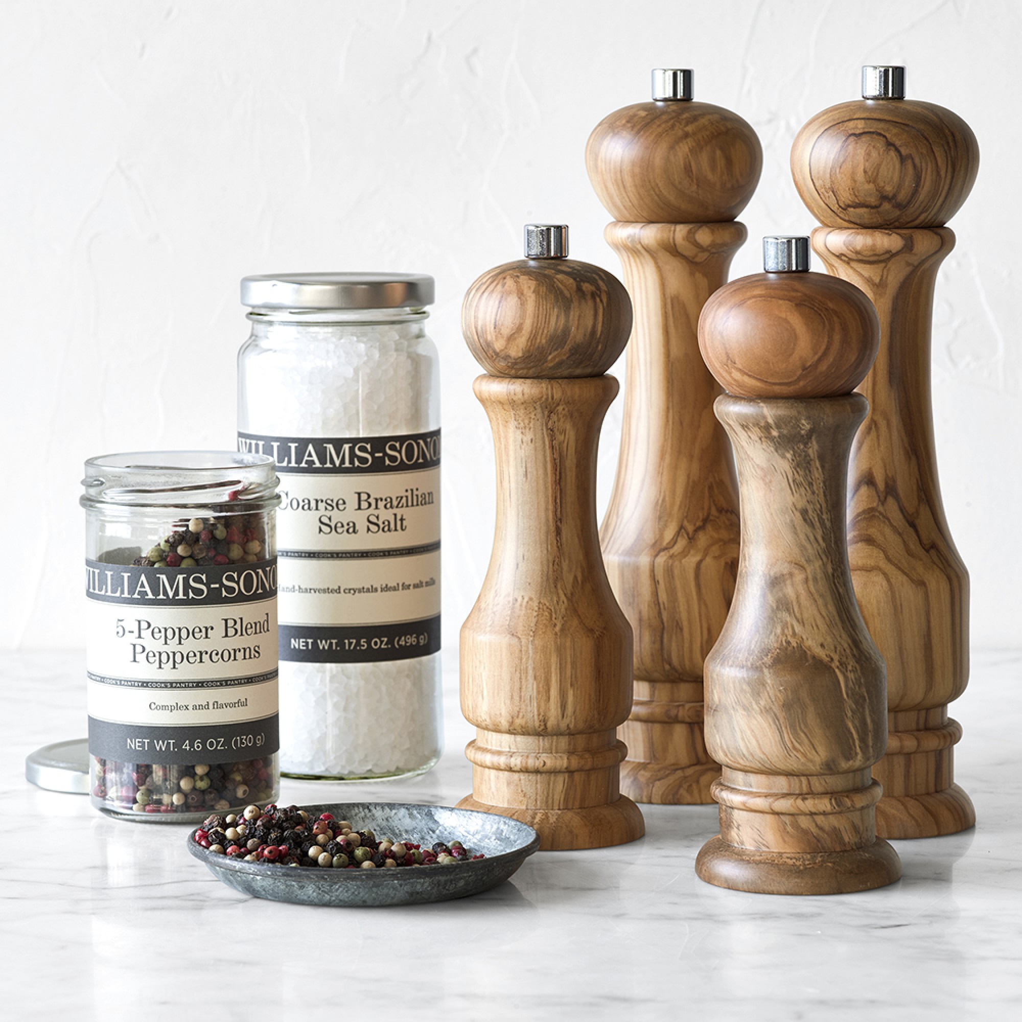 Williams Sonoma Traditional Olivewood Salt & Pepper Mills