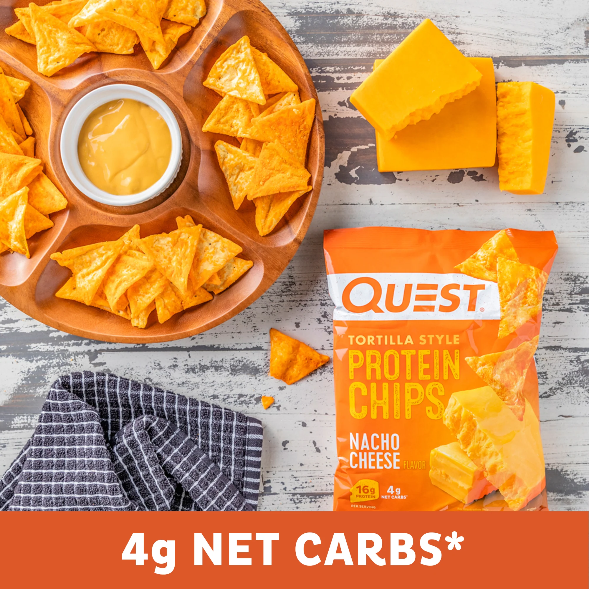 Nacho Cheese Tortilla Style Protein Chips