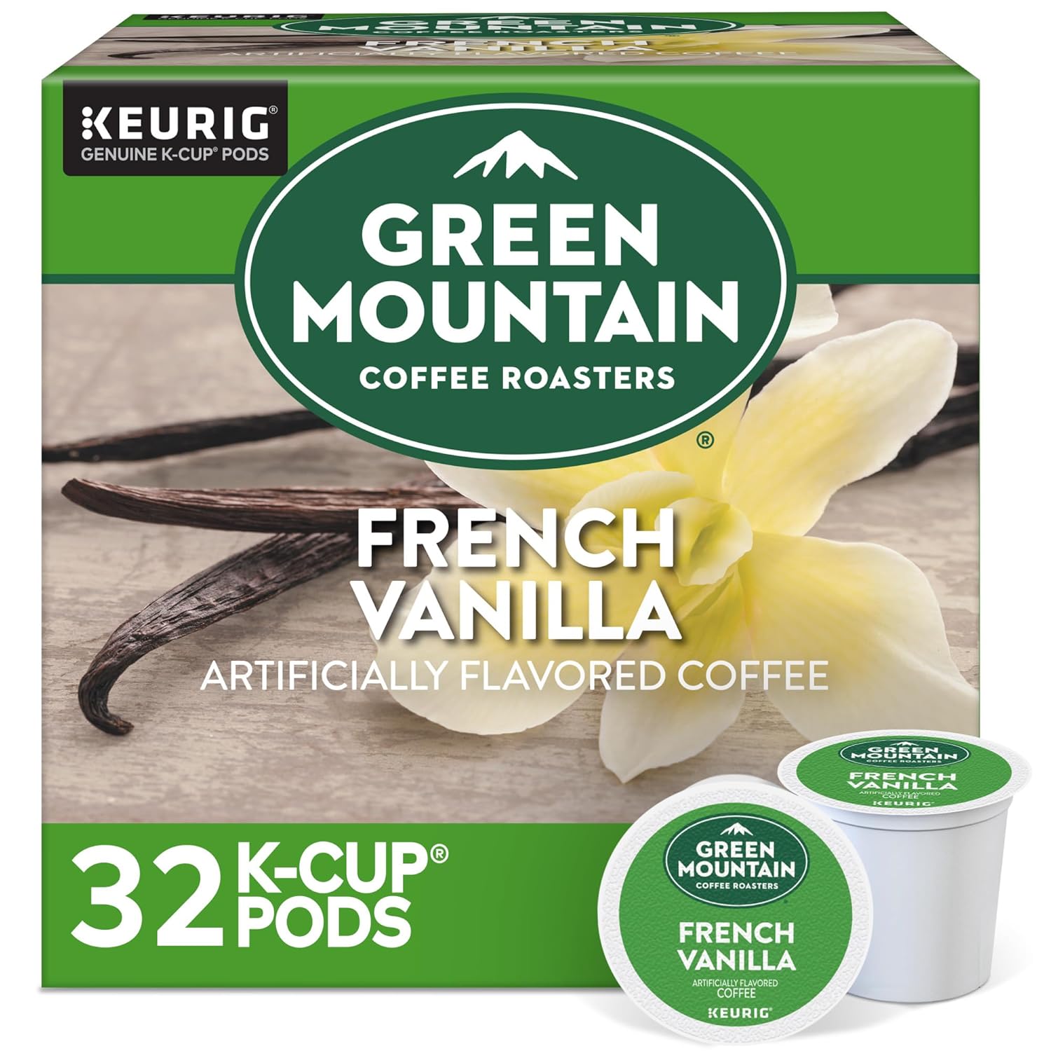 Green Mountain Coffee Roasters Caramel Vanilla Cream Keurig Single-Serve K-Cup pods, Light Roast Coffee, 72 Count (6 Packs of 12)