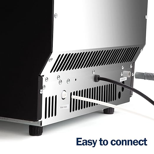 EUHOMY Commercial Ice Maker Machine, 200lbs Daily Output, Under Counter ice Machine with 65lbs Ice Storage Capacity, Perfect for Home/Bar/Restaurant/Outdoor Activities(Stainless Steel)