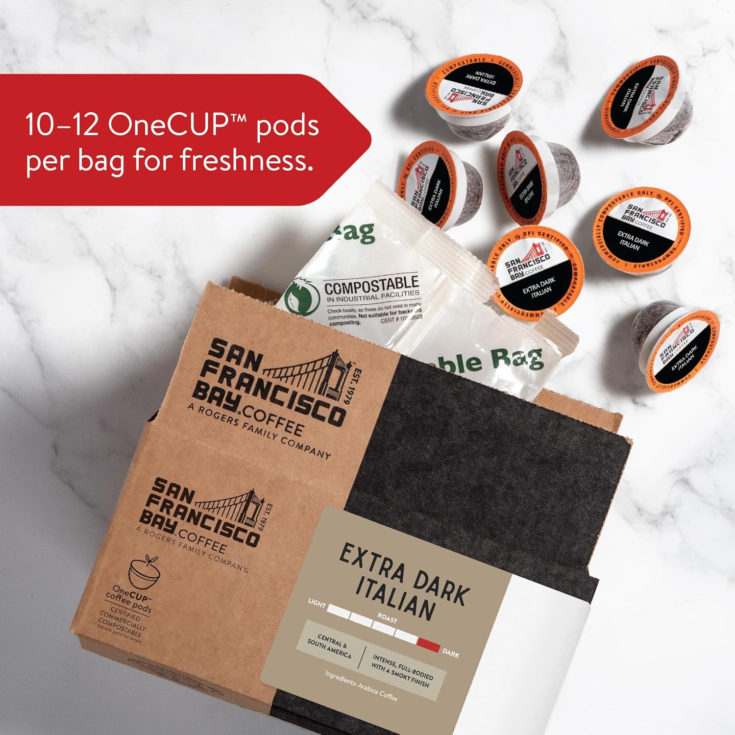 San Francisco Bay Compostable Coffee Pods - French Roast (80 Ct) K Cup Compatible including Keurig 2.0, Dark Roast