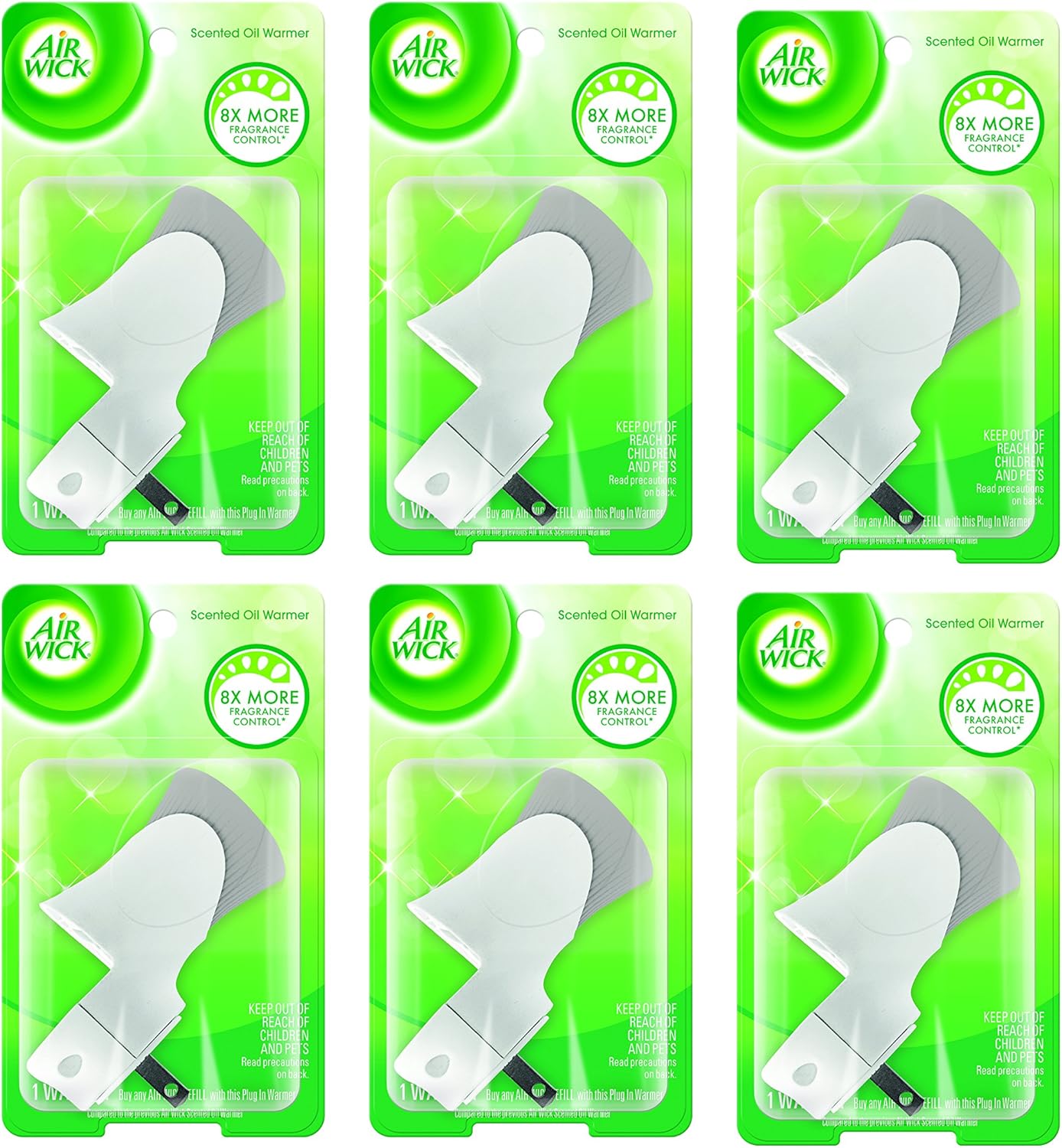 Air Wick plug in Scented Oil Warmer, White, Essential Oils, Air Freshener, 2 Count (Pack of 1)