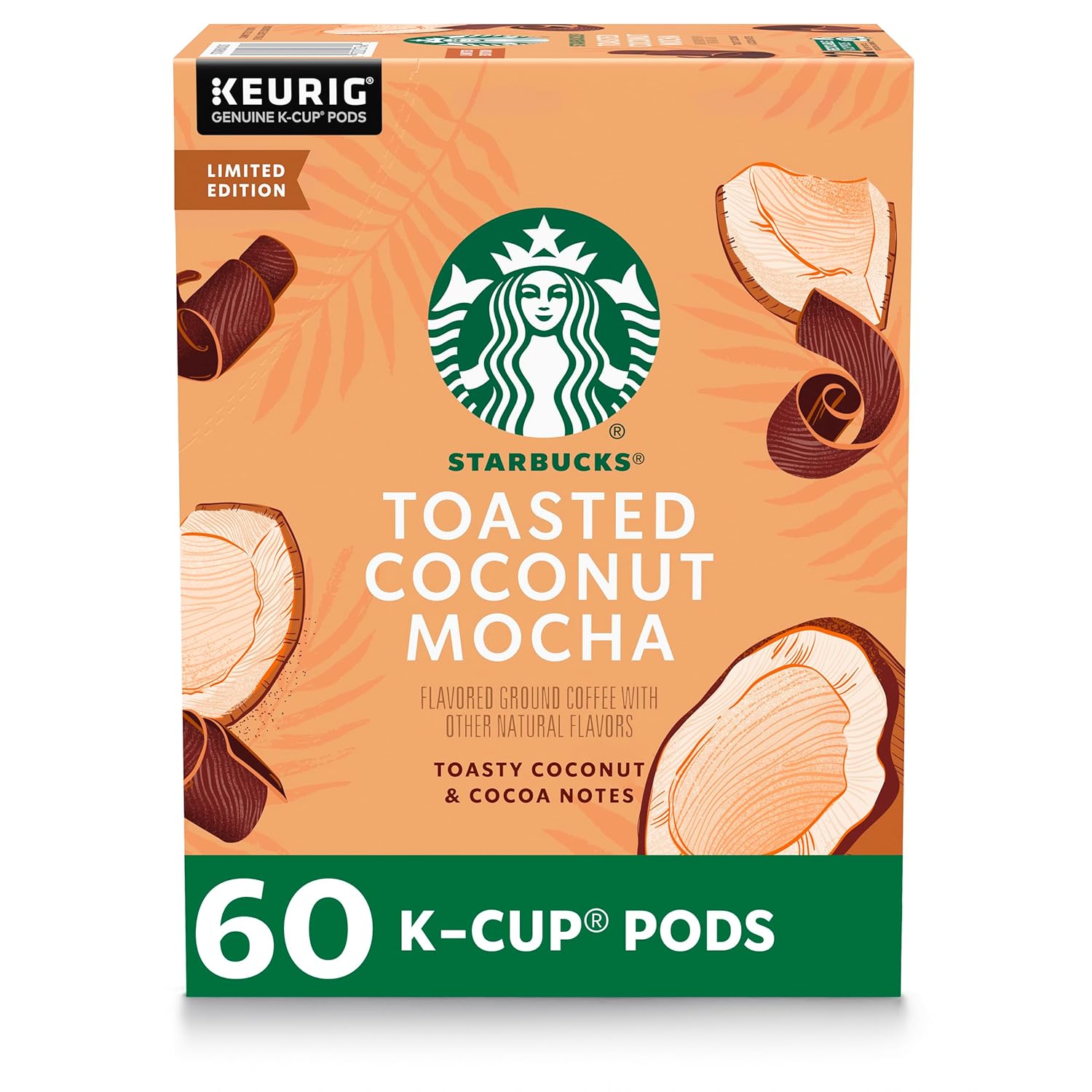 Starbucks K-Cup Coffee Pods, Starbucks Blonde Roast Coffee, Veranda Blend for Keurig Brewers, 100% Arabica, 6 boxes (60 pods total)