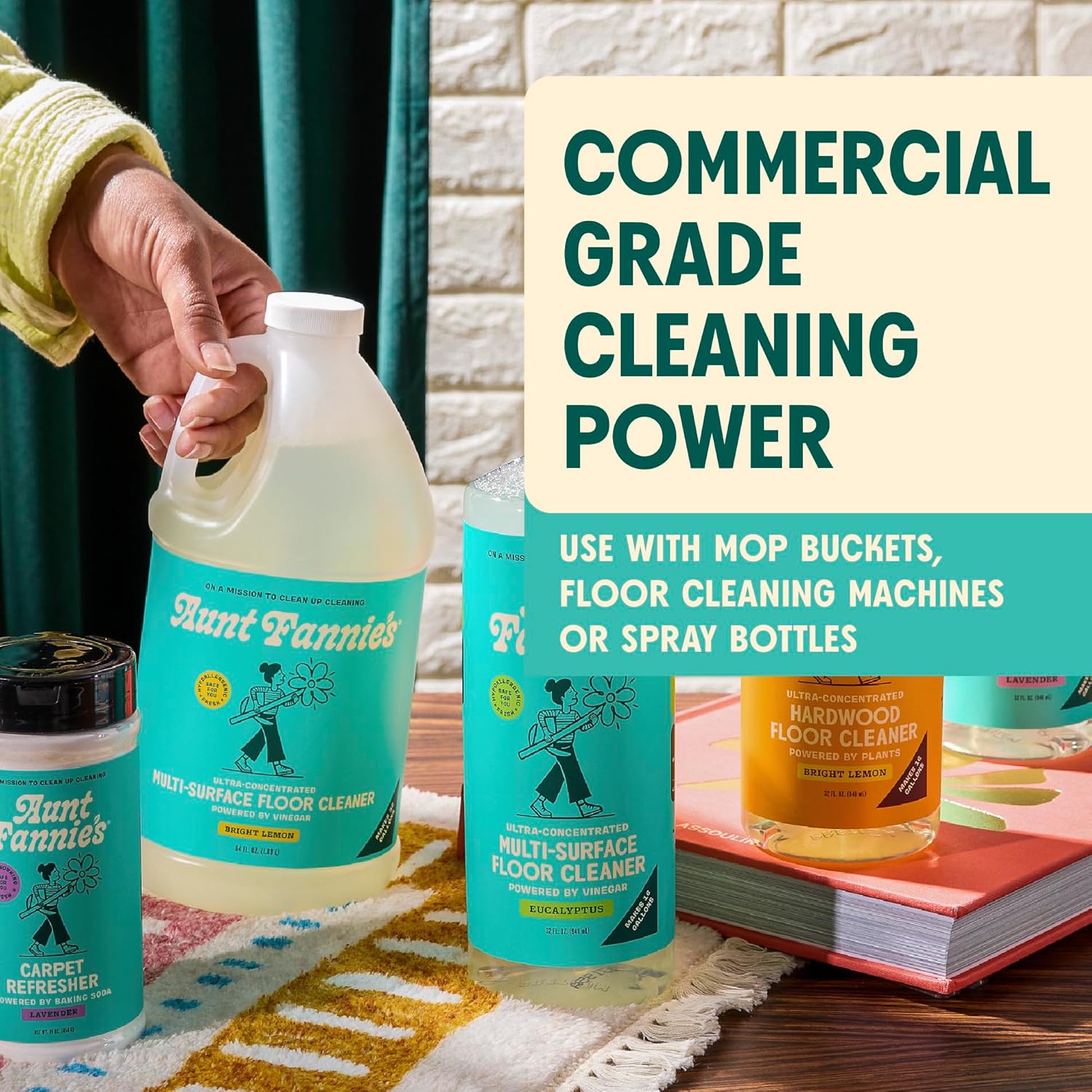 Aunt Fannie's Ultra Concentrated Floor Cleaner Vinegar Wash, Multi-Surface Floor Cleaner For Mopping, Makes 16 Gallons, Eucalyptus Scent, 32 oz. (Pack of 1), Packaging May Vary