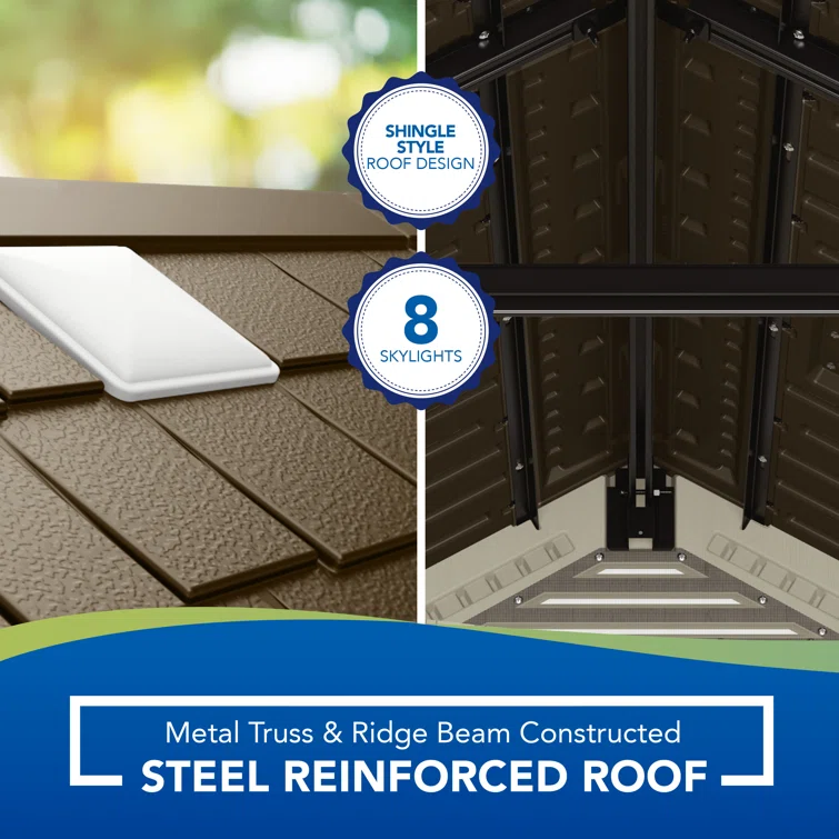 Suncast Outdoor Vanilla 8 ft. W x 10 ft. D Resin Storage Shed