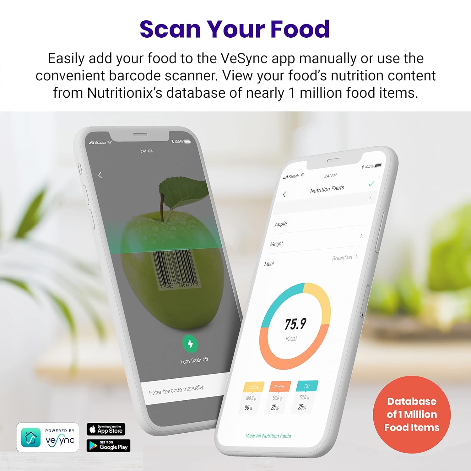 Etekcity Food Kitchen Scale, Digital Grams and Ounces for Weight Loss, Baking, Cooking, Keto and Meal Prep, LCD Display, Medium, 304 Stainless Steel